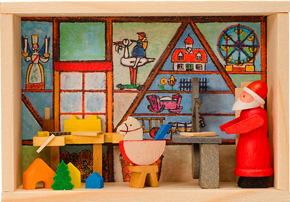 German Matchbox Scene: Santa's Workshop