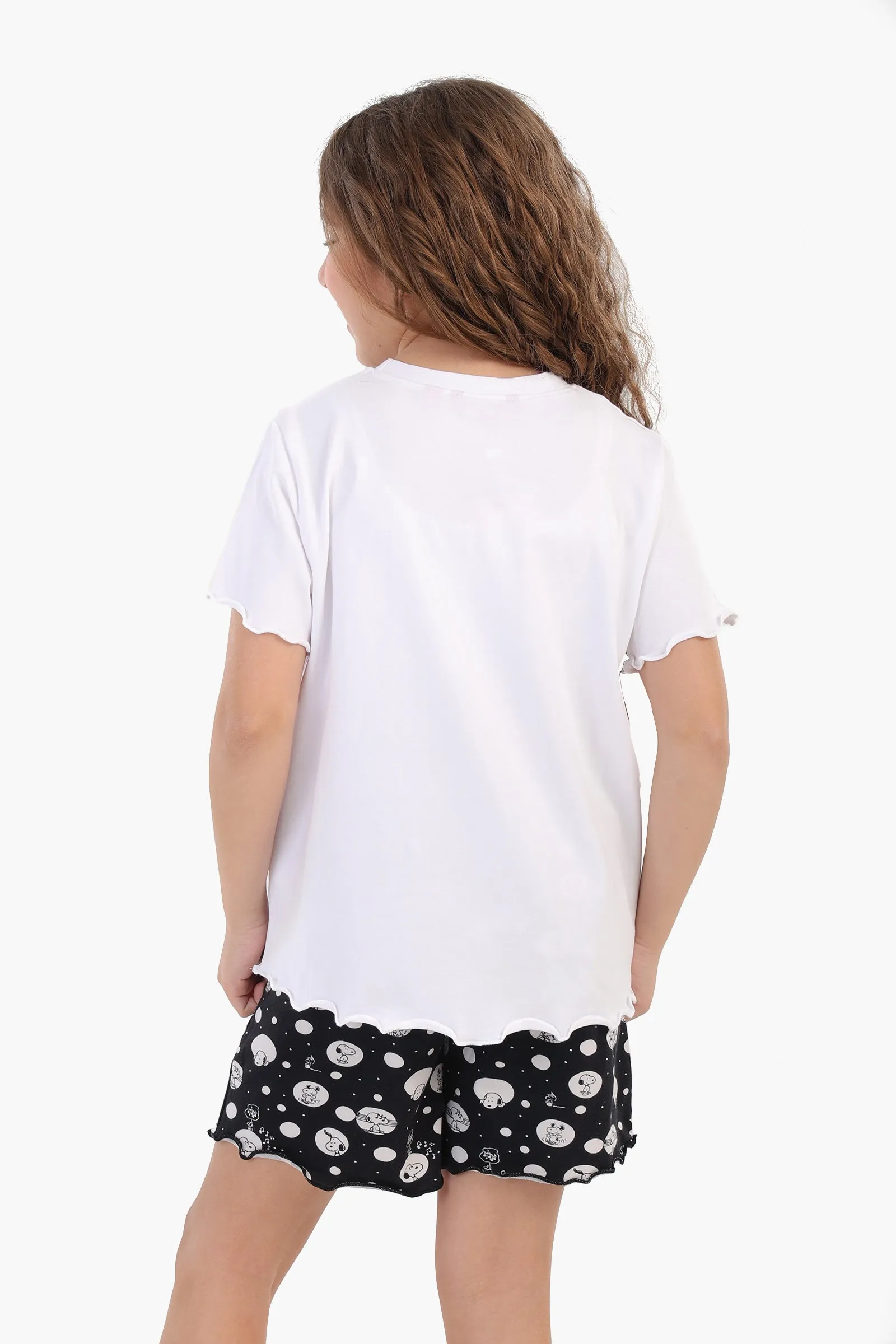 Girly Printed Snoopy Pyjama Set