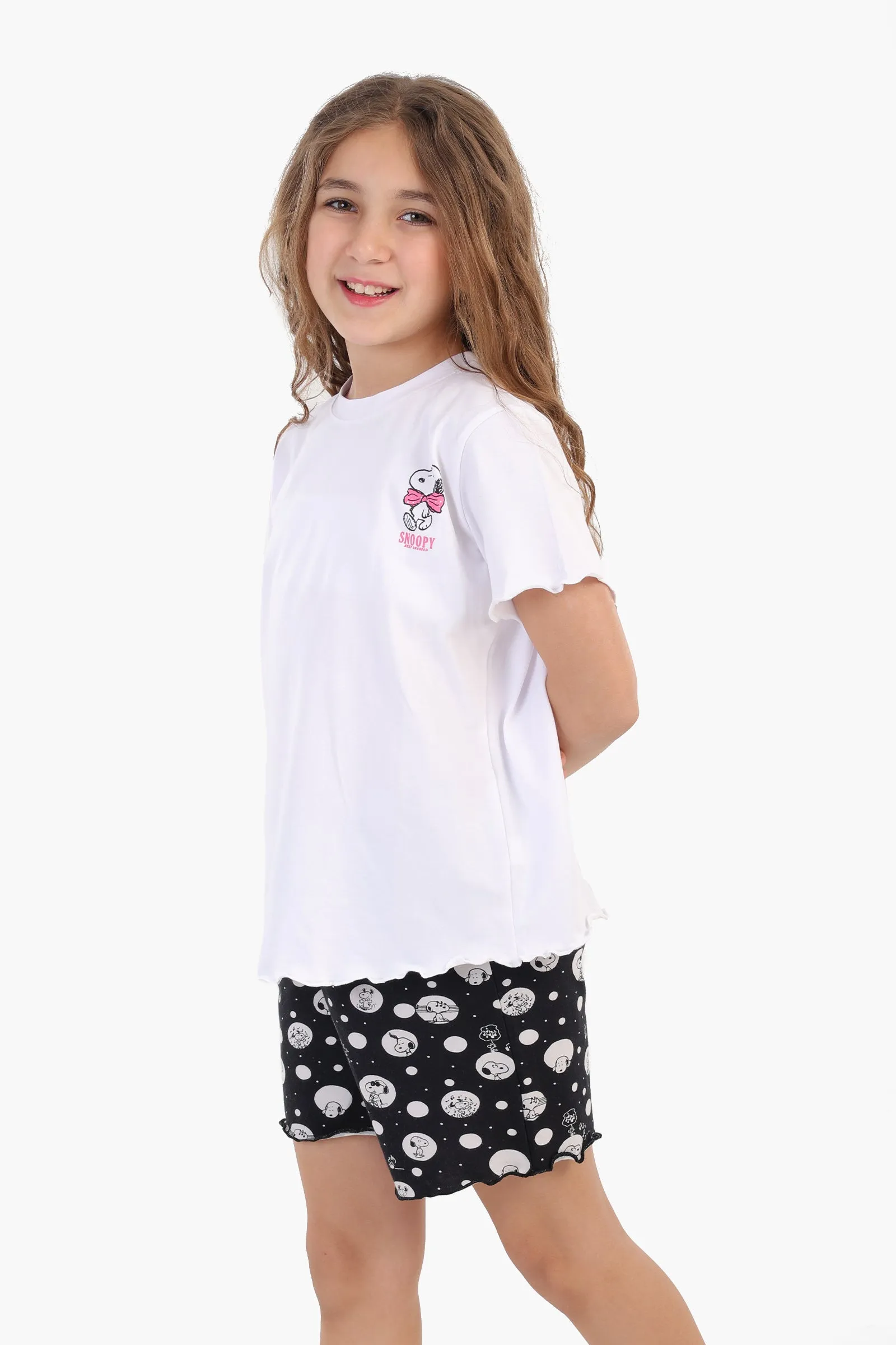 Girly Printed Snoopy Pyjama Set