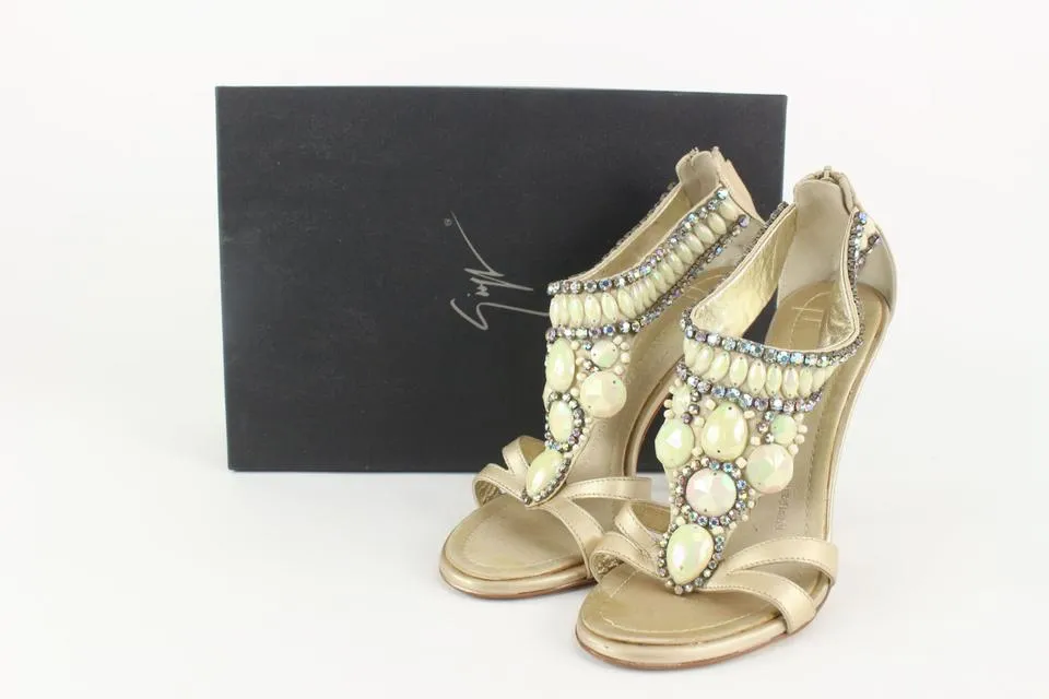 Giuseppe Zanotti Women's 36 Jeweled T-Strap Sandal 1GZ1209