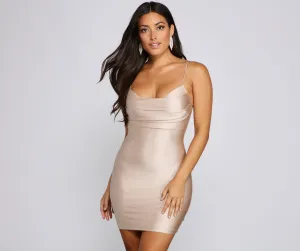 Going For Glitz Charming Satin Mini Dress