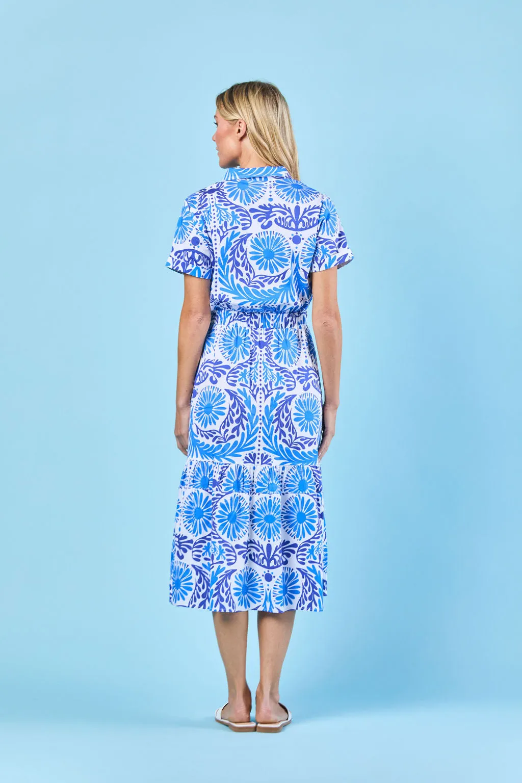 Gwyneth Dress in Navy Jardin
