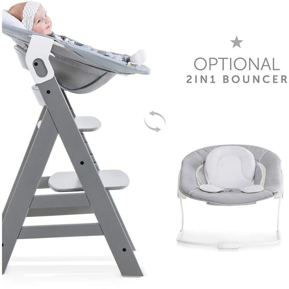 Hauck Alpha  Wooden Highchair - Grey