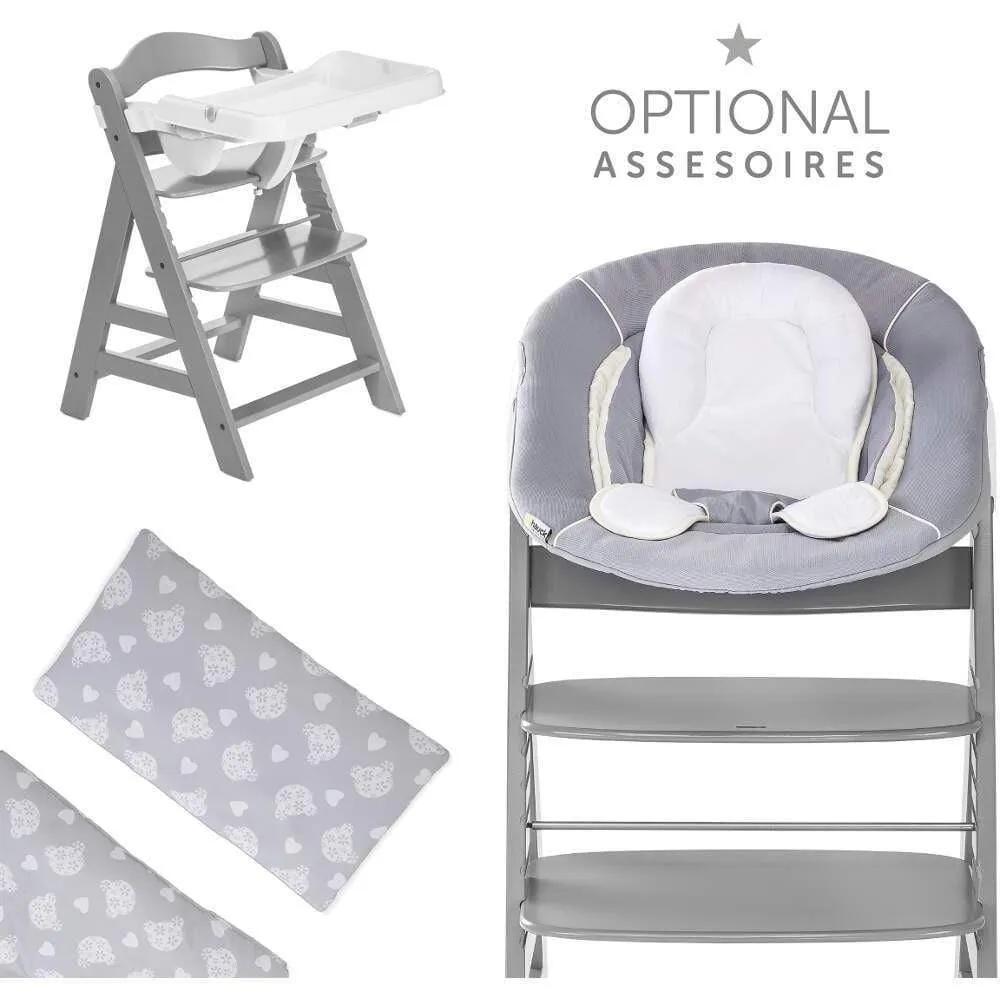 Hauck Alpha  Wooden Highchair - Grey