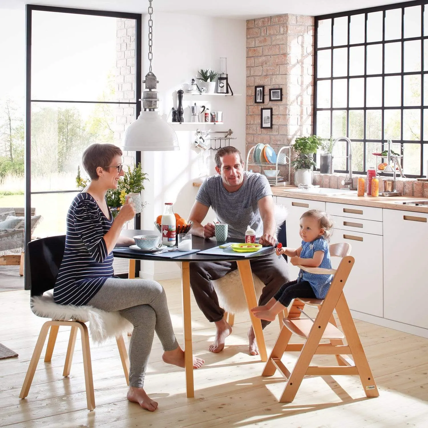 Hauck Alpha  Wooden Highchair - Natural