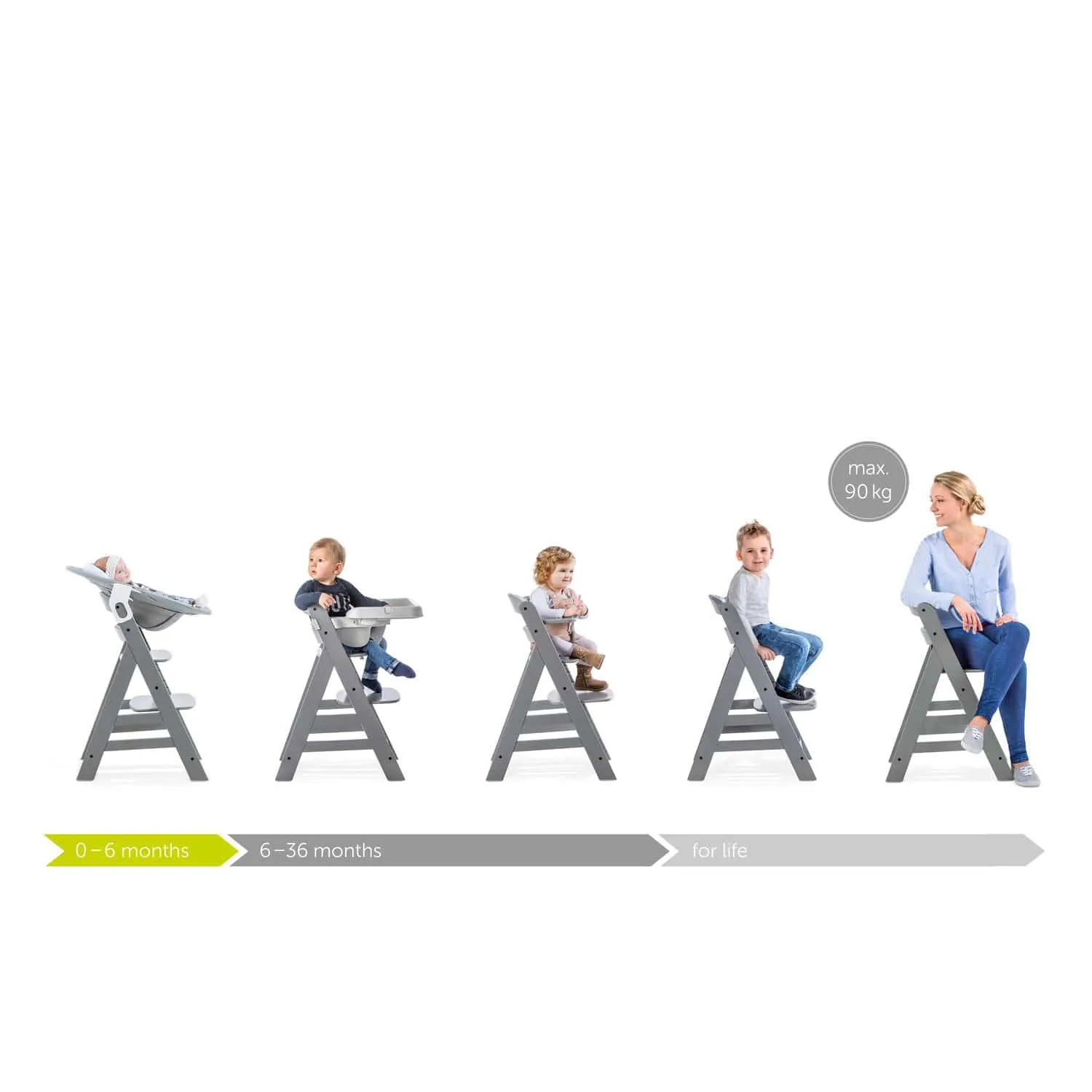 Hauck Alpha  Wooden Highchair - Natural