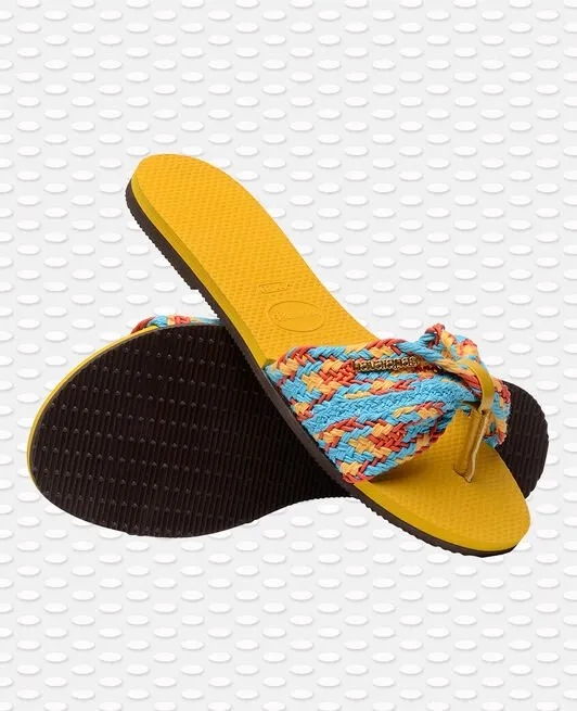 Havaianas You St Tropez Mesh Yellow Multi Flip Flops