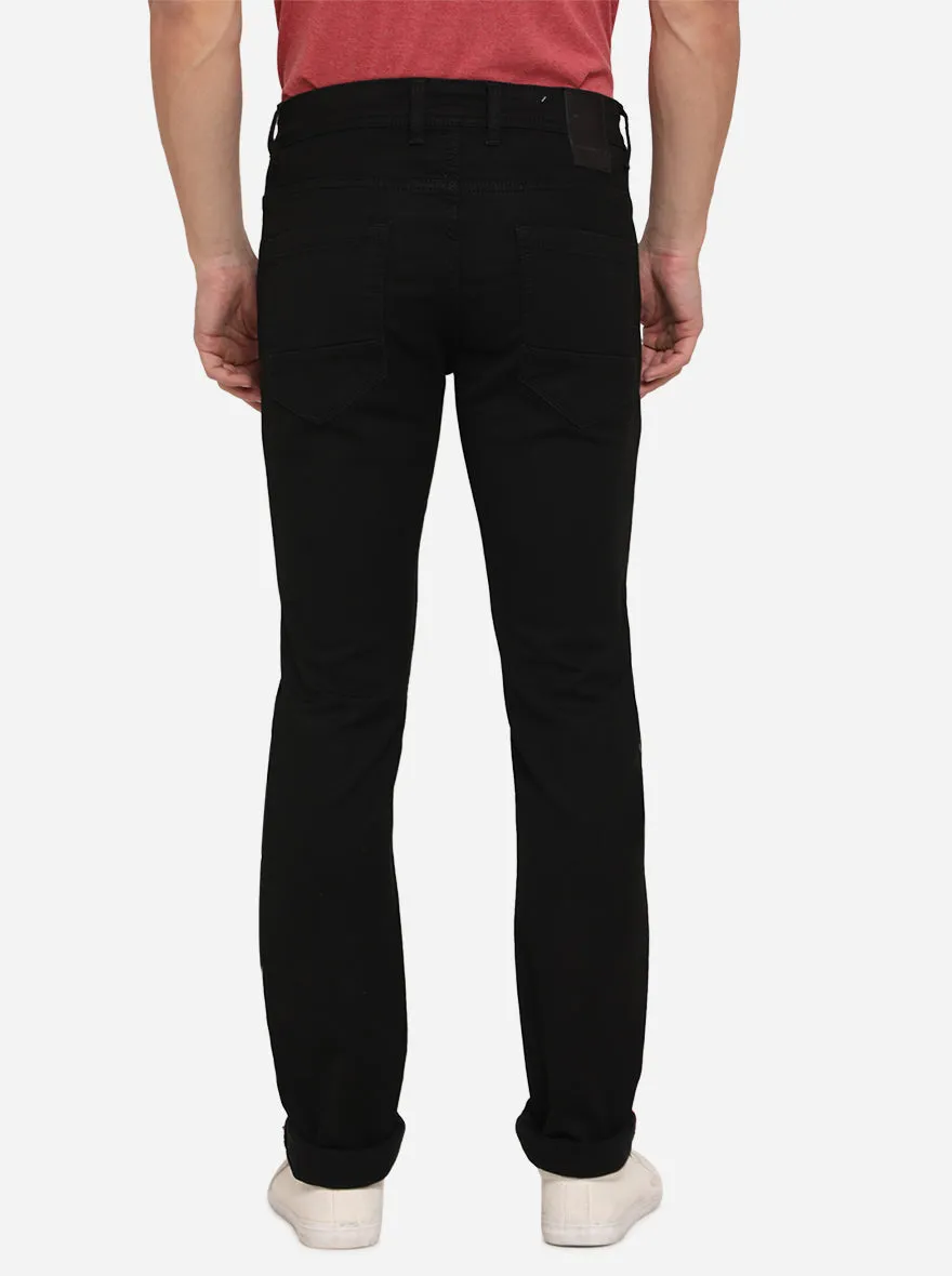 Jet Black Solid Slim Fit Jeans | JadeBlue