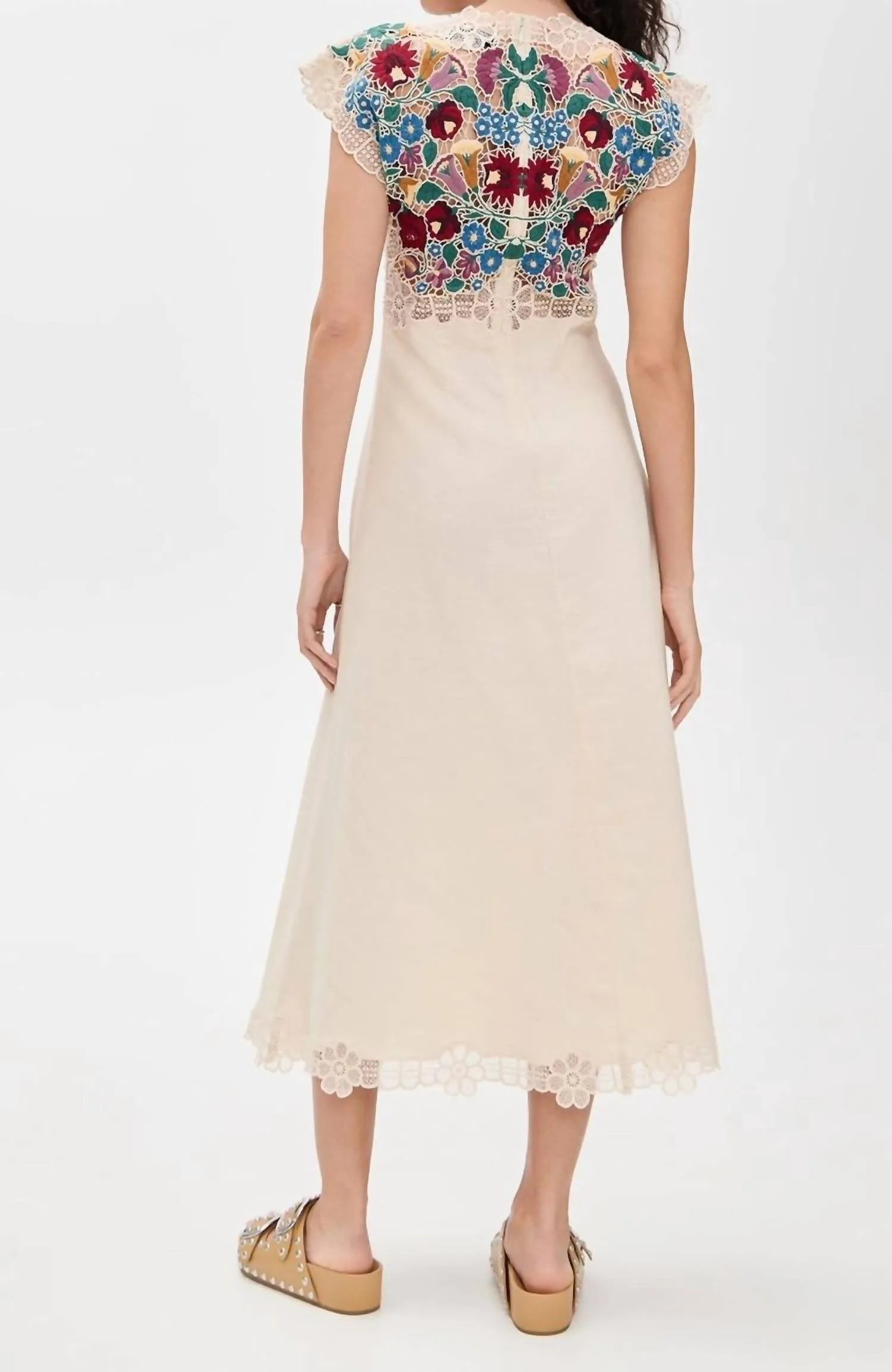 Katharine Embroidery Dress In Multi