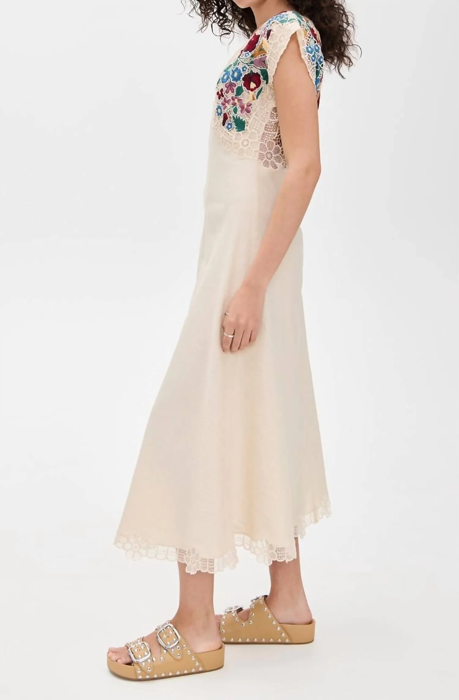 Katharine Embroidery Dress In Multi