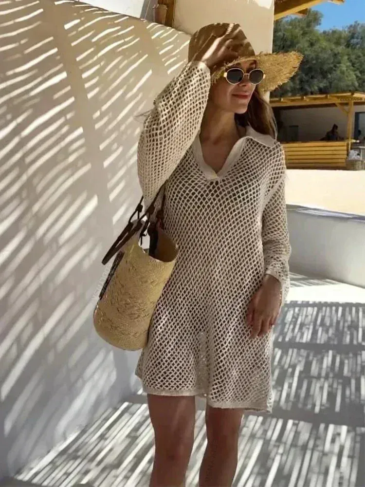 Knitted Cover-Up Mini Dress