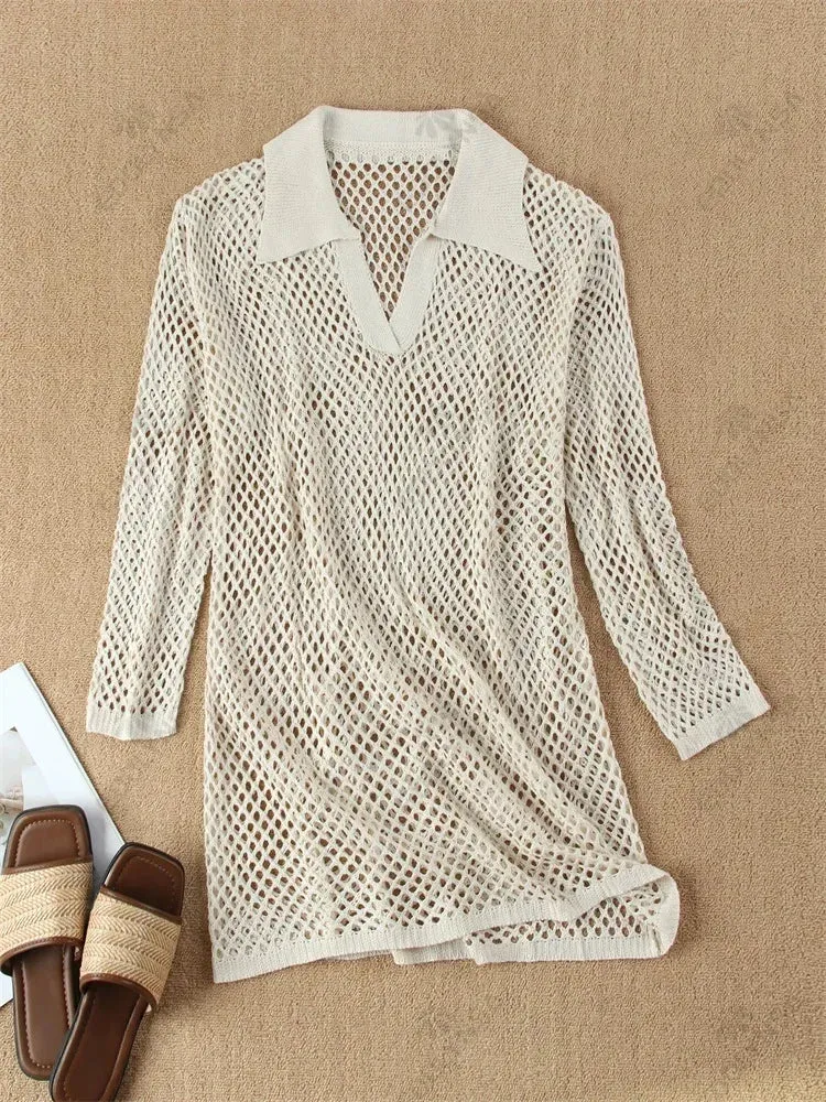 Knitted Cover-Up Mini Dress