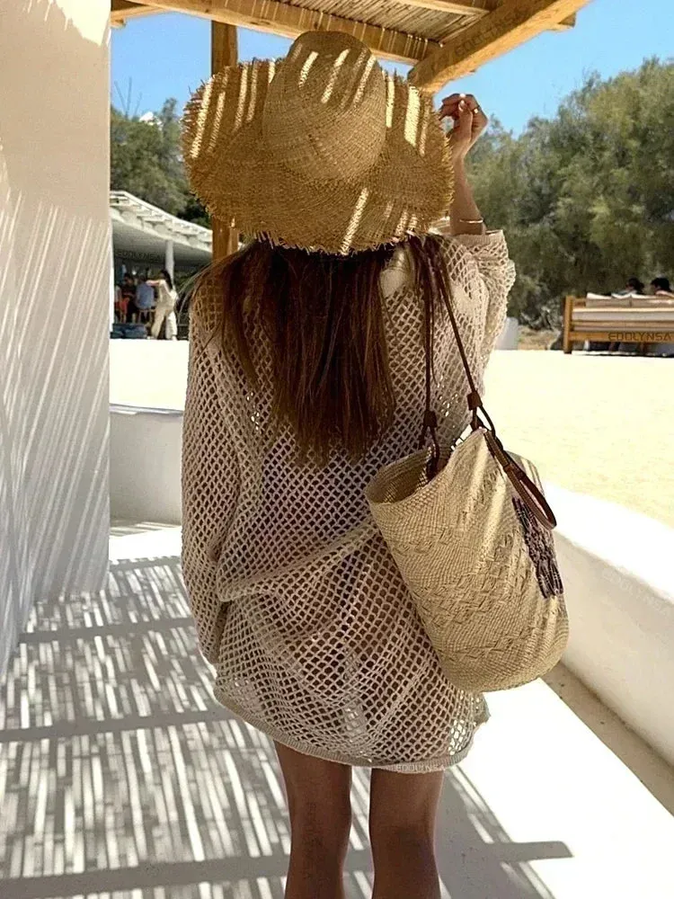 Knitted Cover-Up Mini Dress