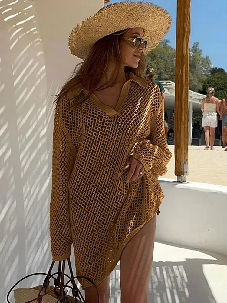 Knitted Cover-Up Mini Dress