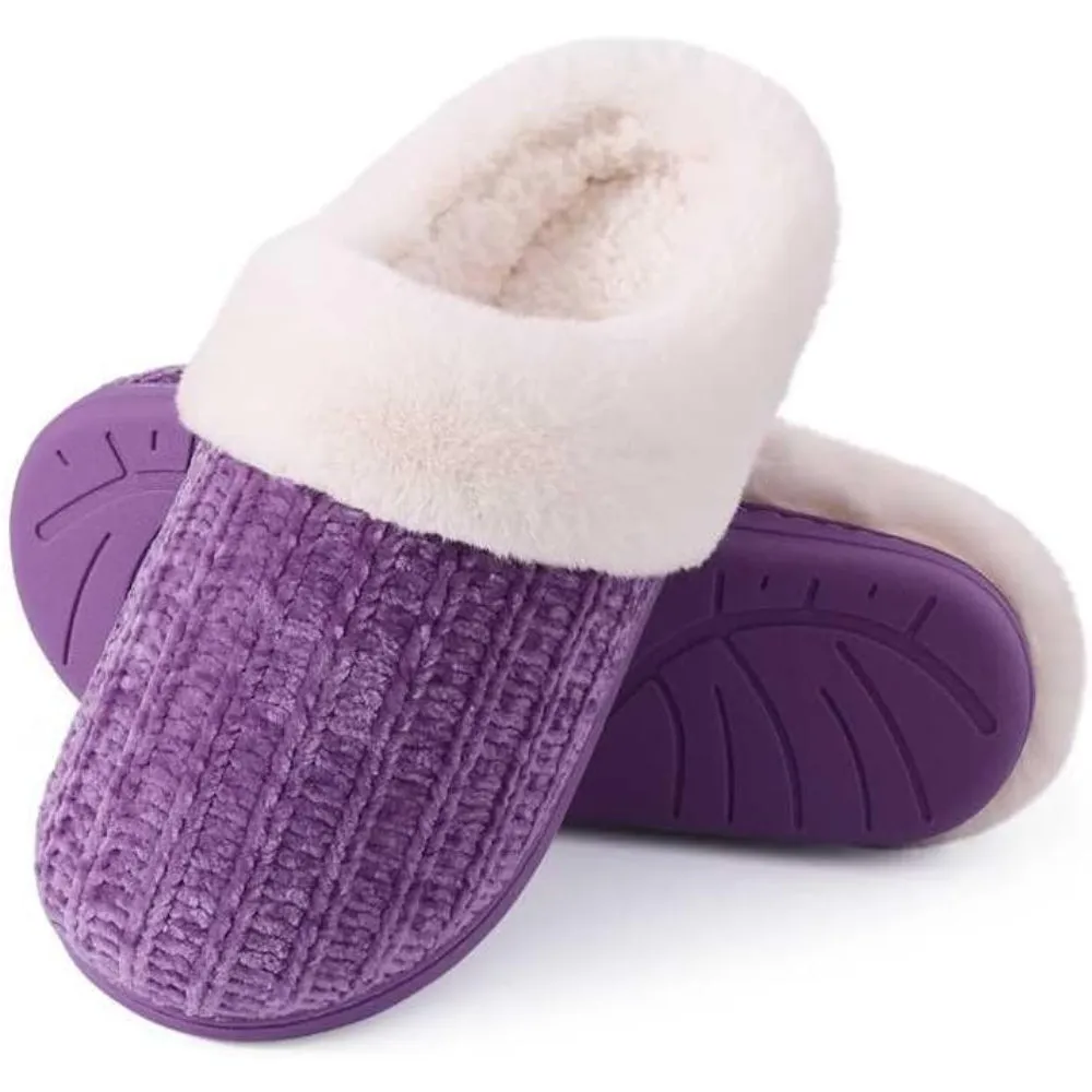 Knitted House Sandals with Memory Foam And Plush Lining