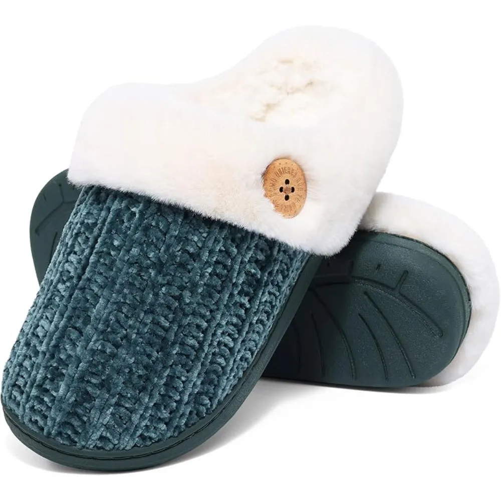 Knitted House Sandals with Memory Foam And Plush Lining