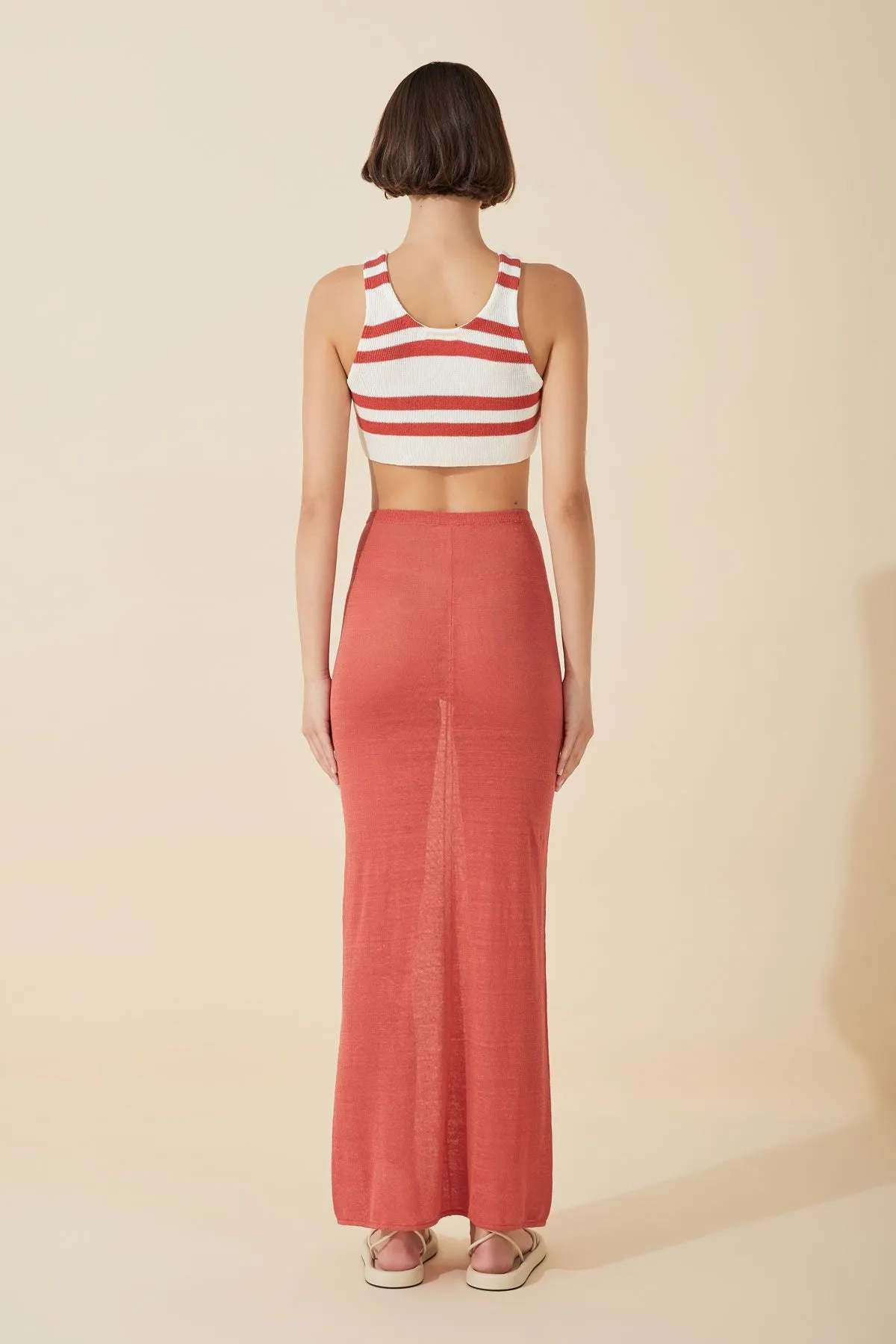 KNITTED ORGANIC LINEN BLEND SKIRT