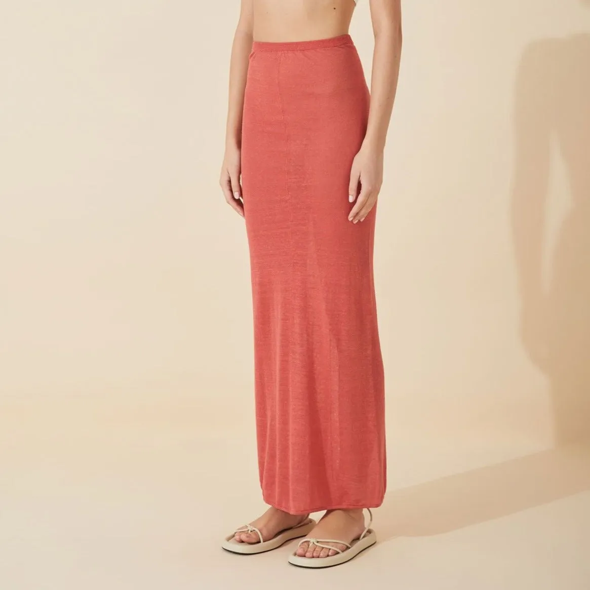 KNITTED ORGANIC LINEN BLEND SKIRT
