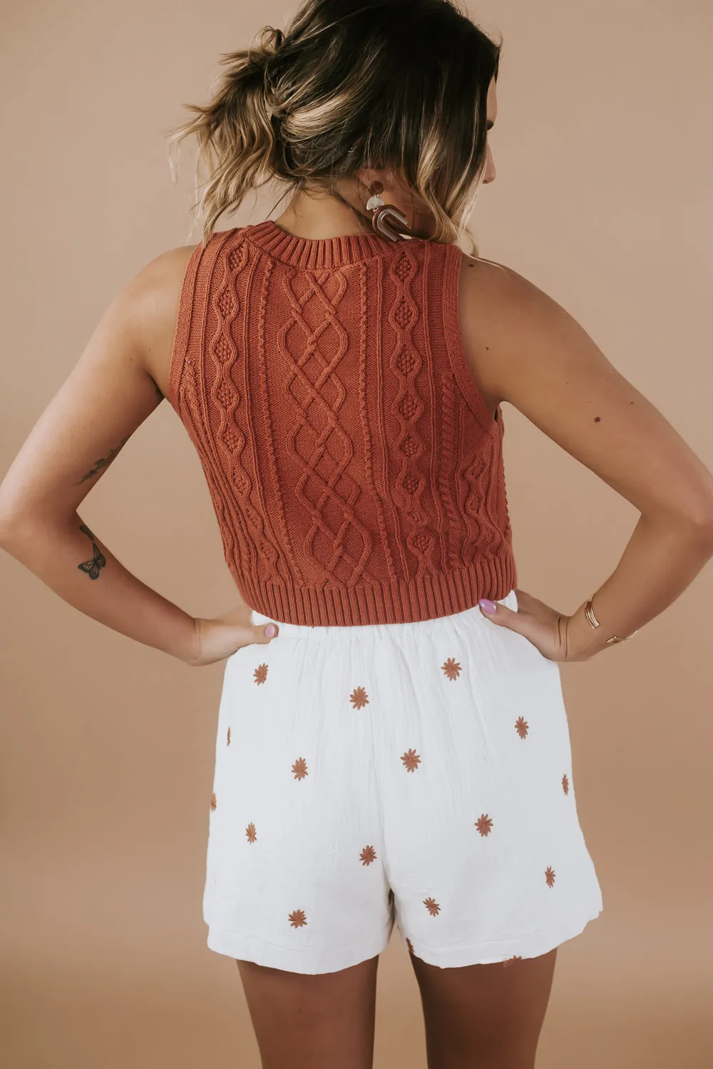 Kylie Sweater Tank Top, Clay