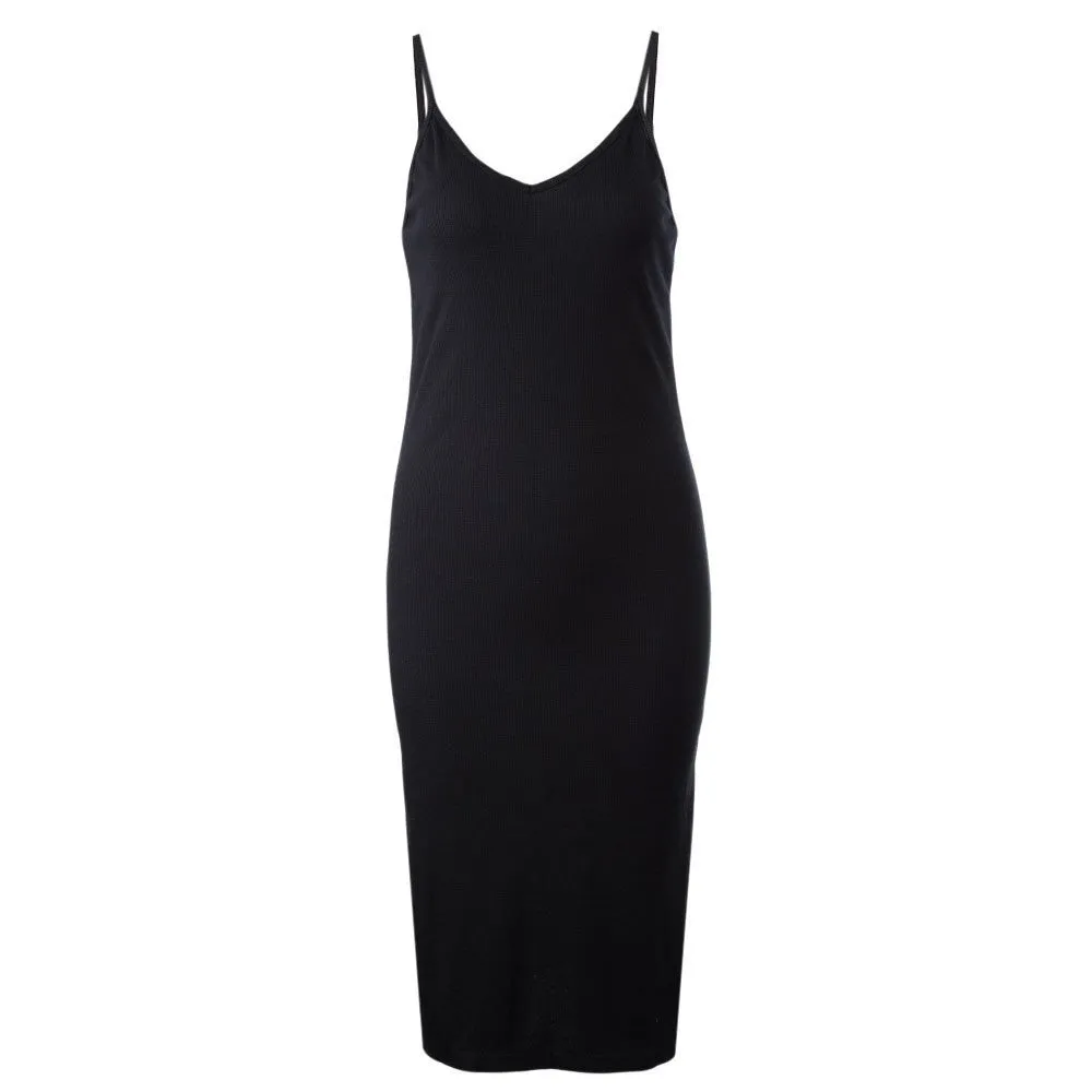 Ladies Elegant Knitted Side Split Midi Bodycon Dress Women Summer Brandy Melville Spaghetti Strap Deep V Neck Beach Dress
