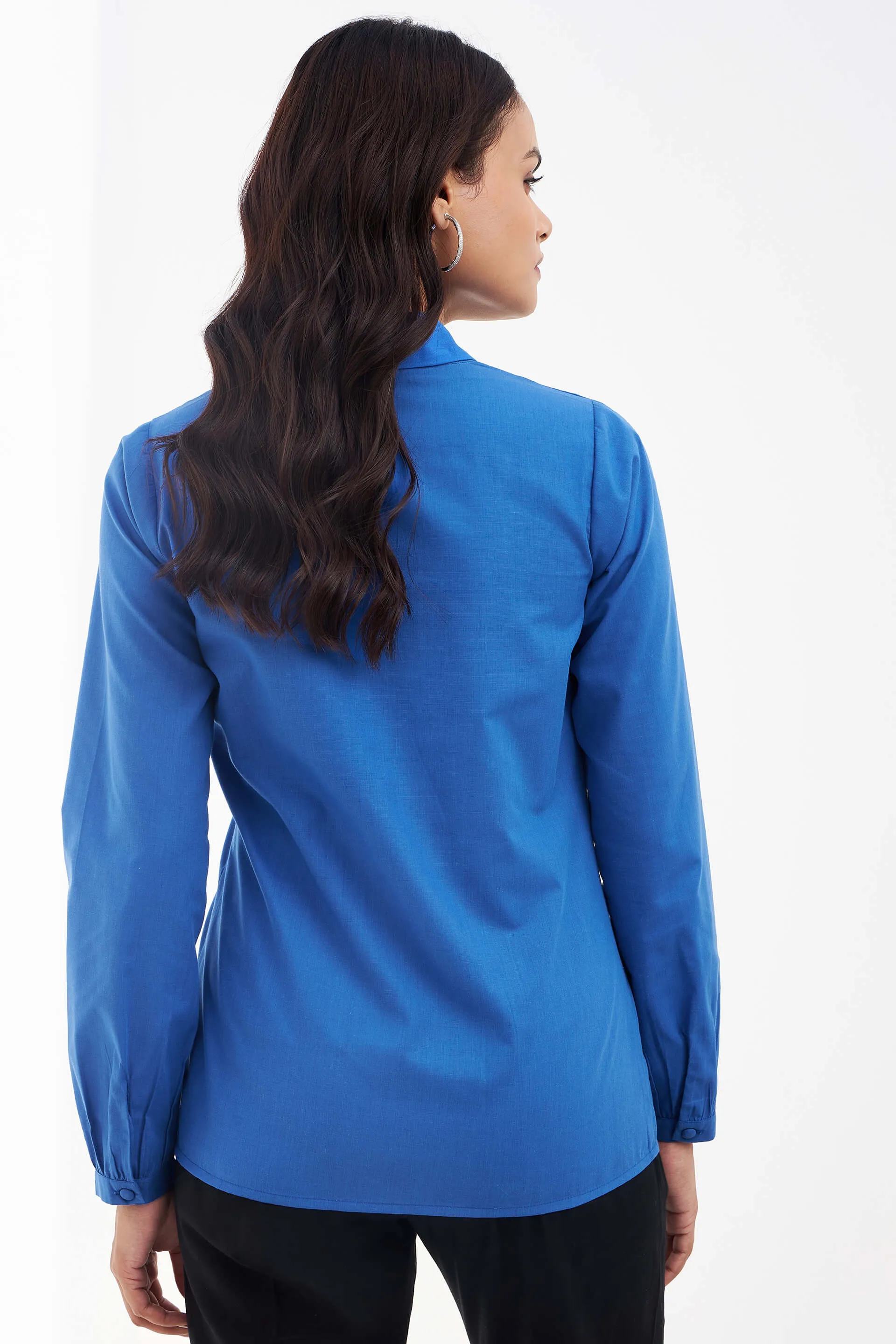 Lagos Faux Wrap Top - Cobalt Blue