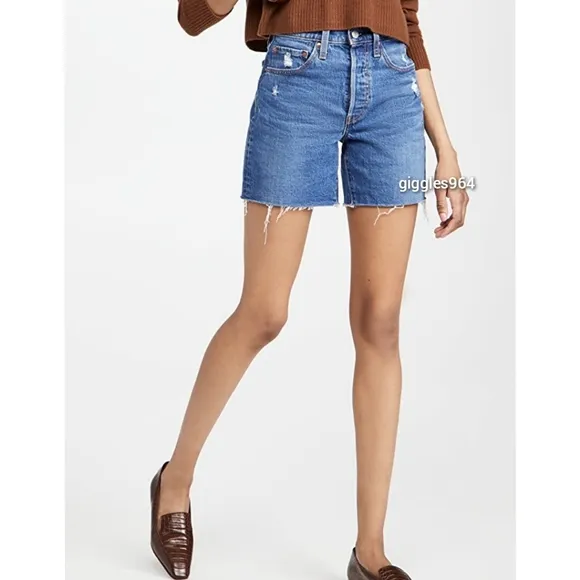 Levi's 501 Mid Thigh Bermuda Jean Shorts