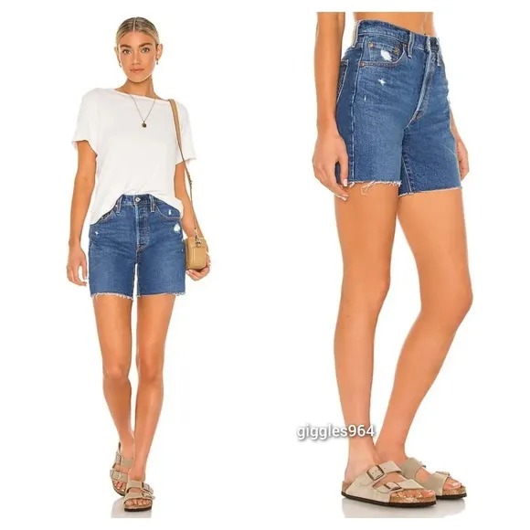 Levi's 501 Mid Thigh Bermuda Jean Shorts