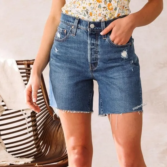 Levi's 501 Mid Thigh Bermuda Jean Shorts
