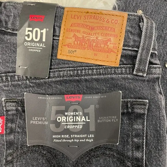Levi's 501 Original Cropped studded jeans