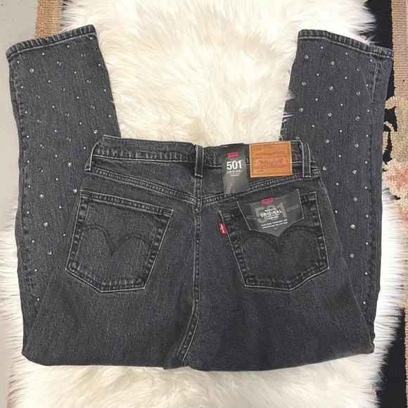 Levi's 501 Original Cropped studded jeans