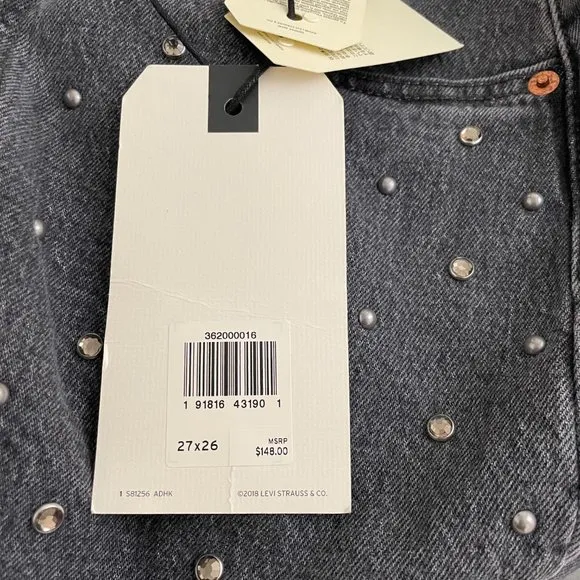 Levi's 501 Original Cropped studded jeans