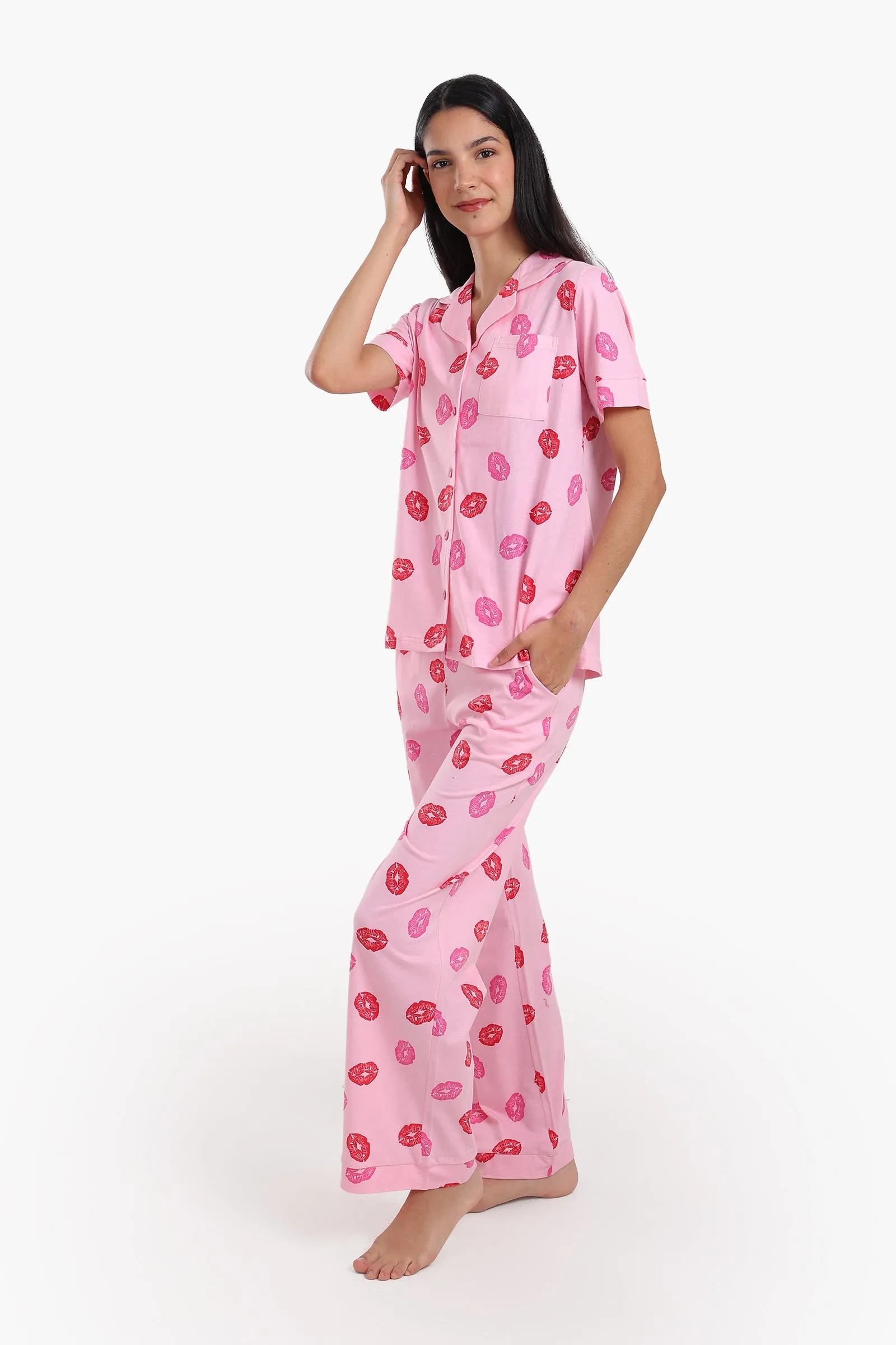 Lips Printed Pyjama Set