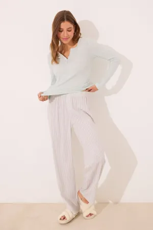 Long pyjamas with green striped - Green