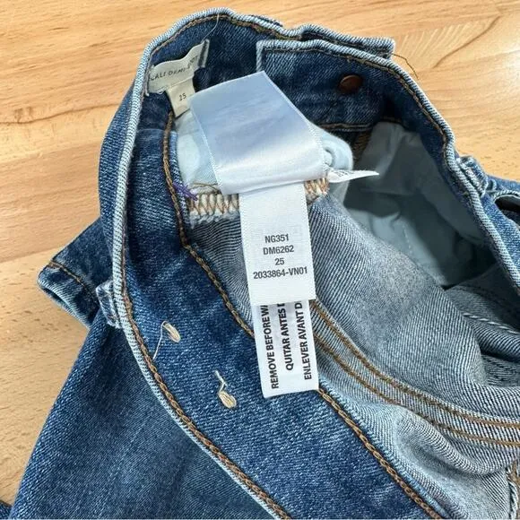 Madewell Cali Demi Boot Jeans in Glenside Wash Cropped Denim 25