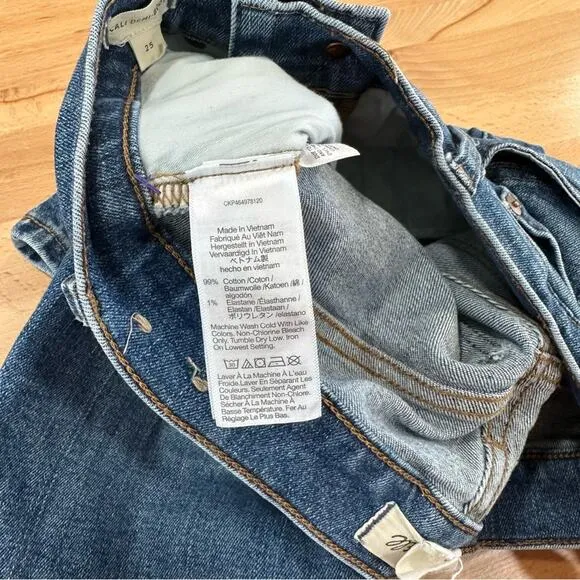 Madewell Cali Demi Boot Jeans in Glenside Wash Cropped Denim 25