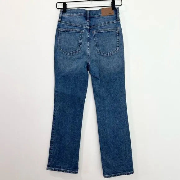 Madewell Cali Demi Boot Jeans in Glenside Wash Cropped Denim 25