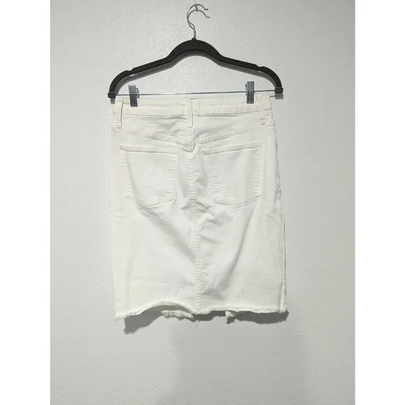 Madewell Stretch Denim Pegged Skirt in Tile White: Cutout Edition