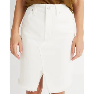 Madewell Stretch Denim Pegged Skirt in Tile White: Cutout Edition
