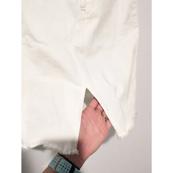 Madewell Stretch Denim Pegged Skirt in Tile White: Cutout Edition