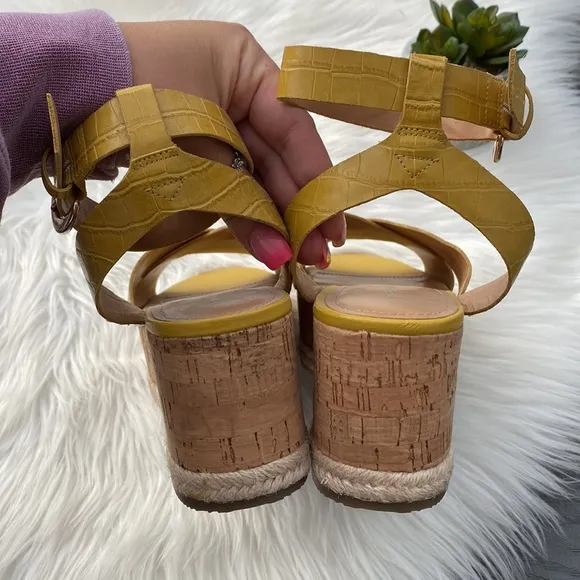 Marc Fisher yellow platform sandal