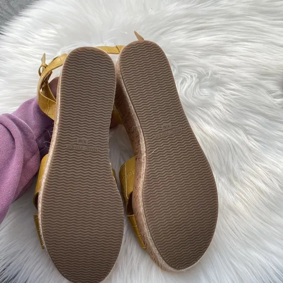 Marc Fisher yellow platform sandal