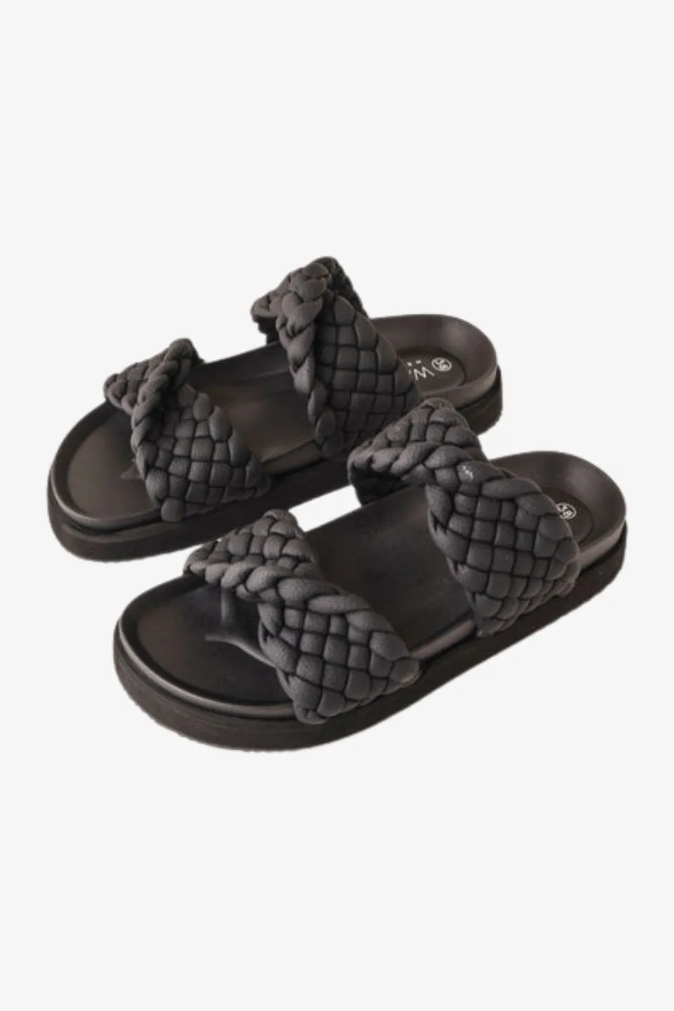 Mim Black Braided Slide