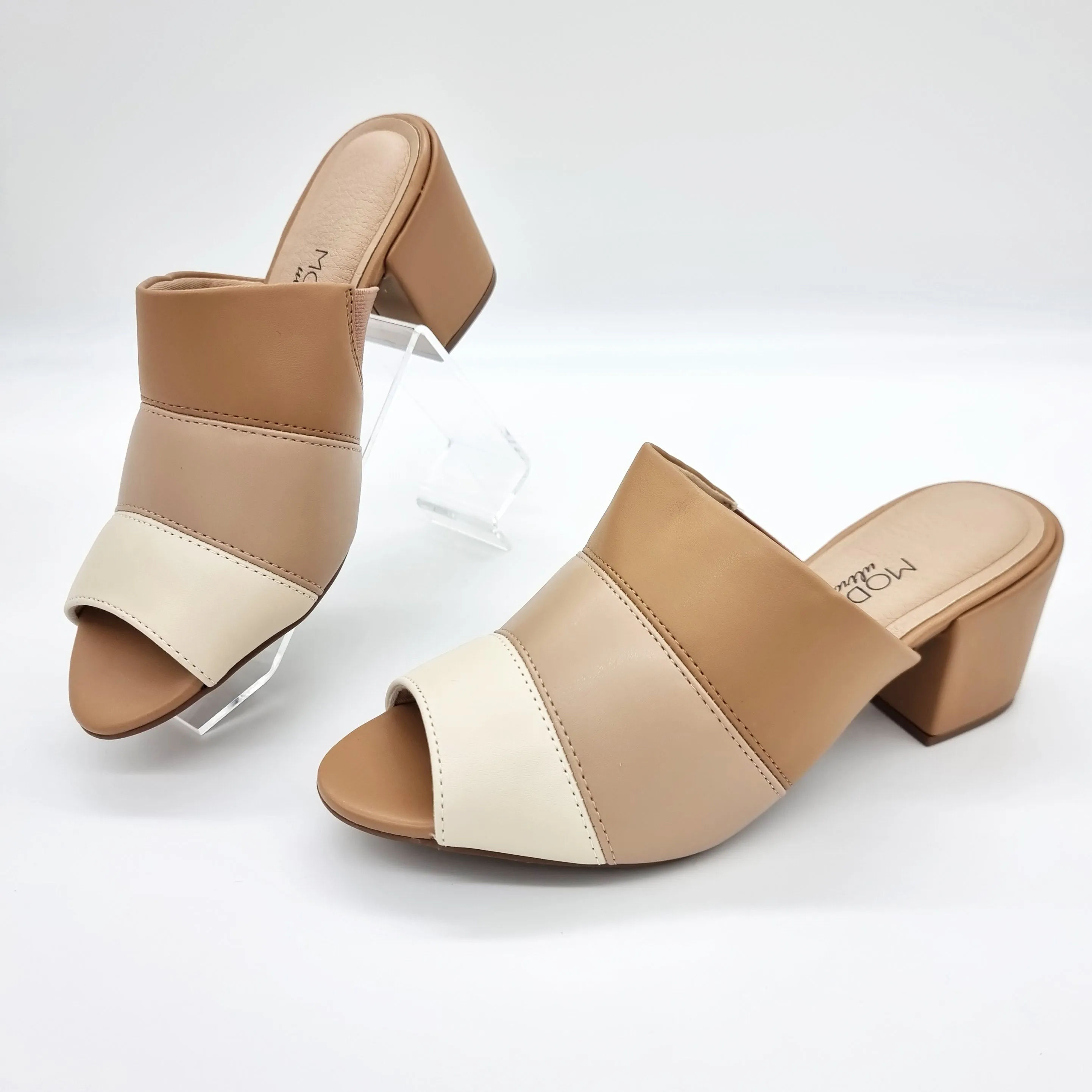 Modare 7109-464 Slip-On Mule Sandal in Tan/Beige