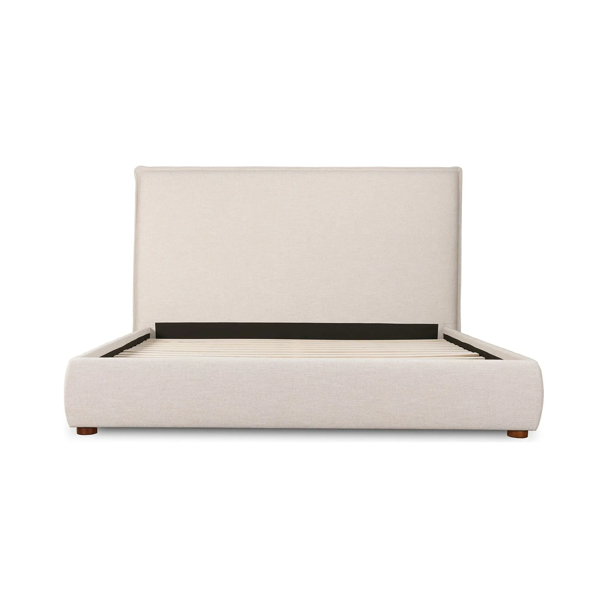 Moe's Home Collection Luzon Wheat Upholstered Queen Size Bed With Tall Headboard