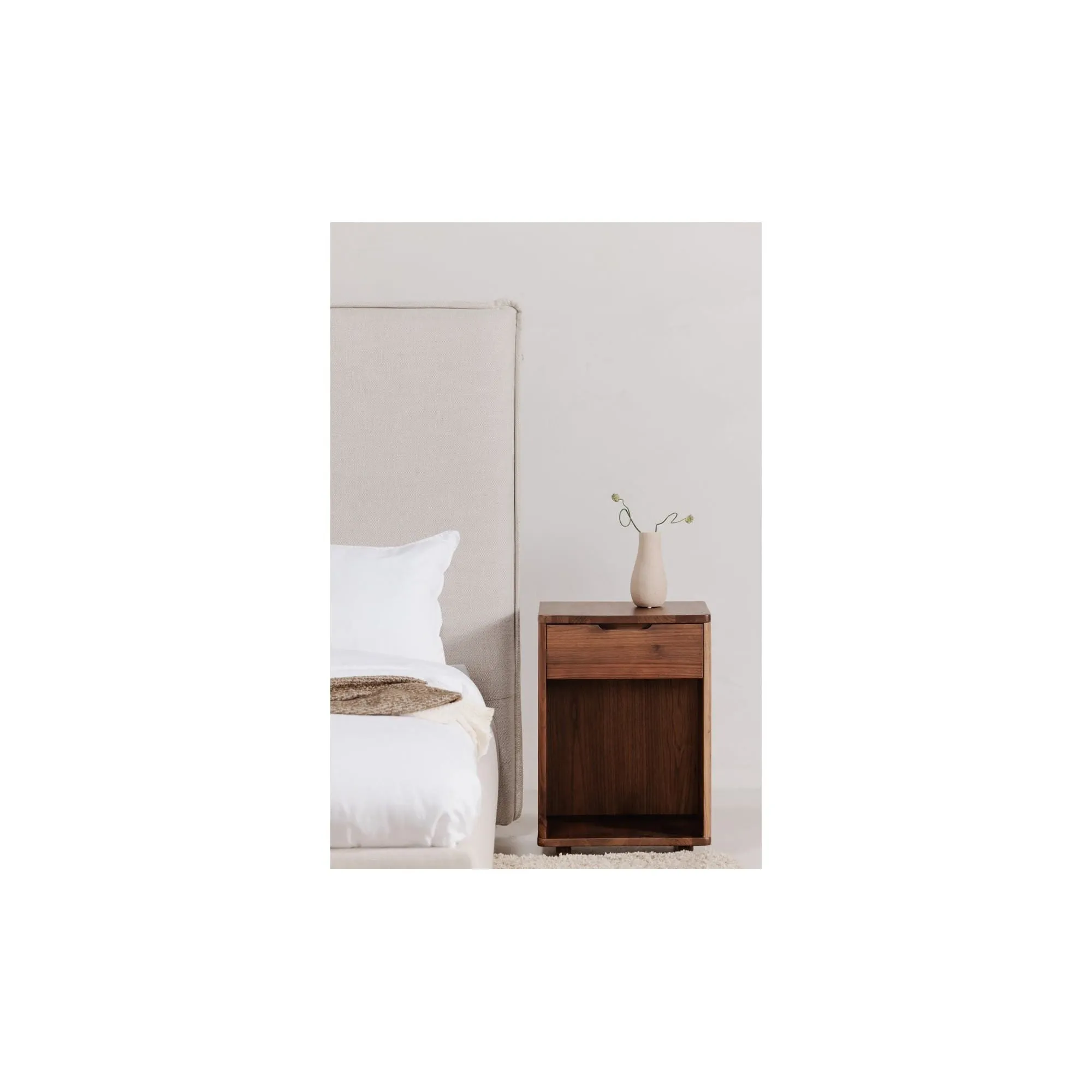 Moe's Home Collection Luzon Wheat Upholstered Queen Size Bed With Tall Headboard