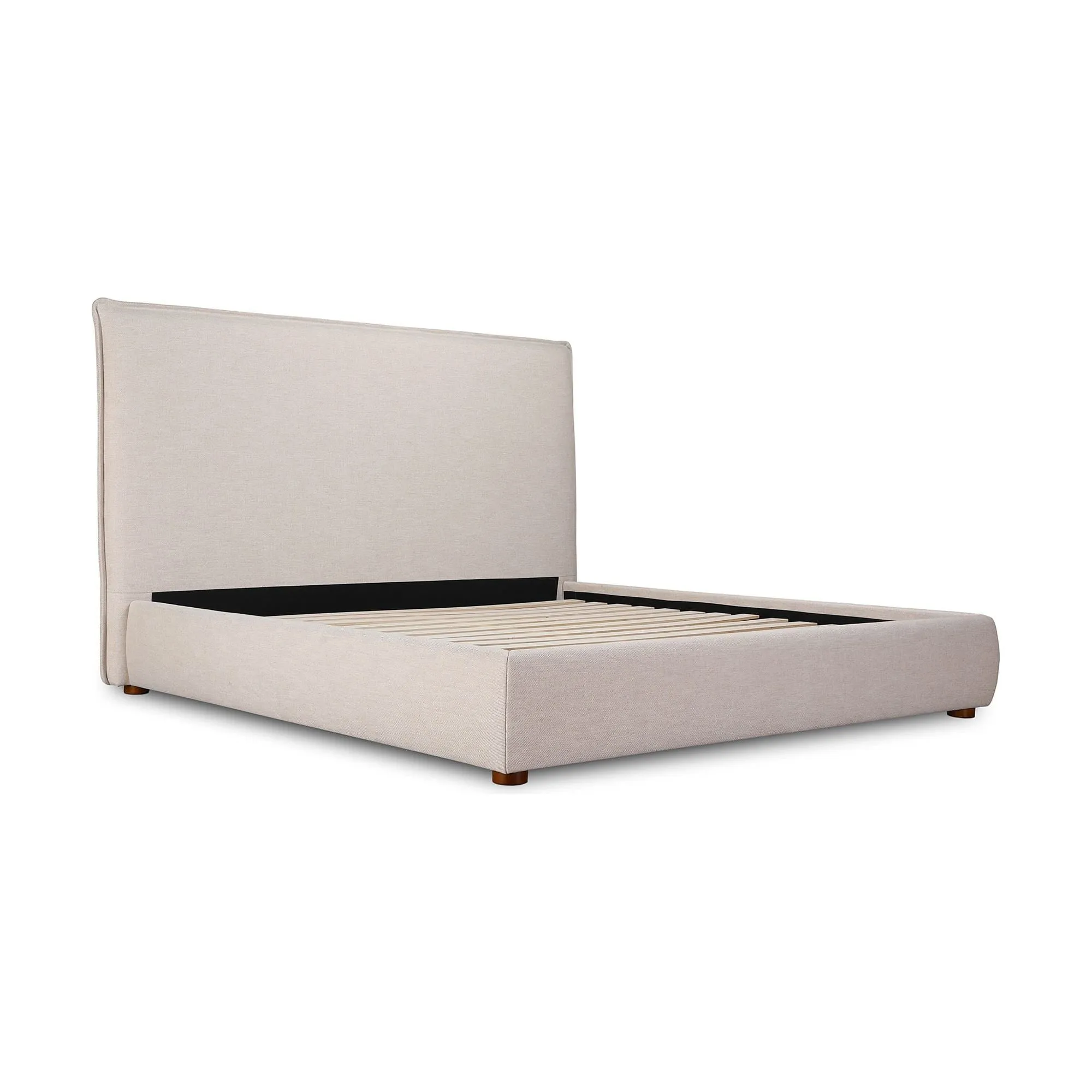 Moe's Home Collection Luzon Wheat Upholstered Queen Size Bed With Tall Headboard