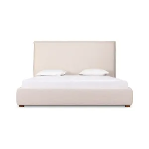 Moe's Home Collection Luzon Wheat Upholstered Queen Size Bed With Tall Headboard