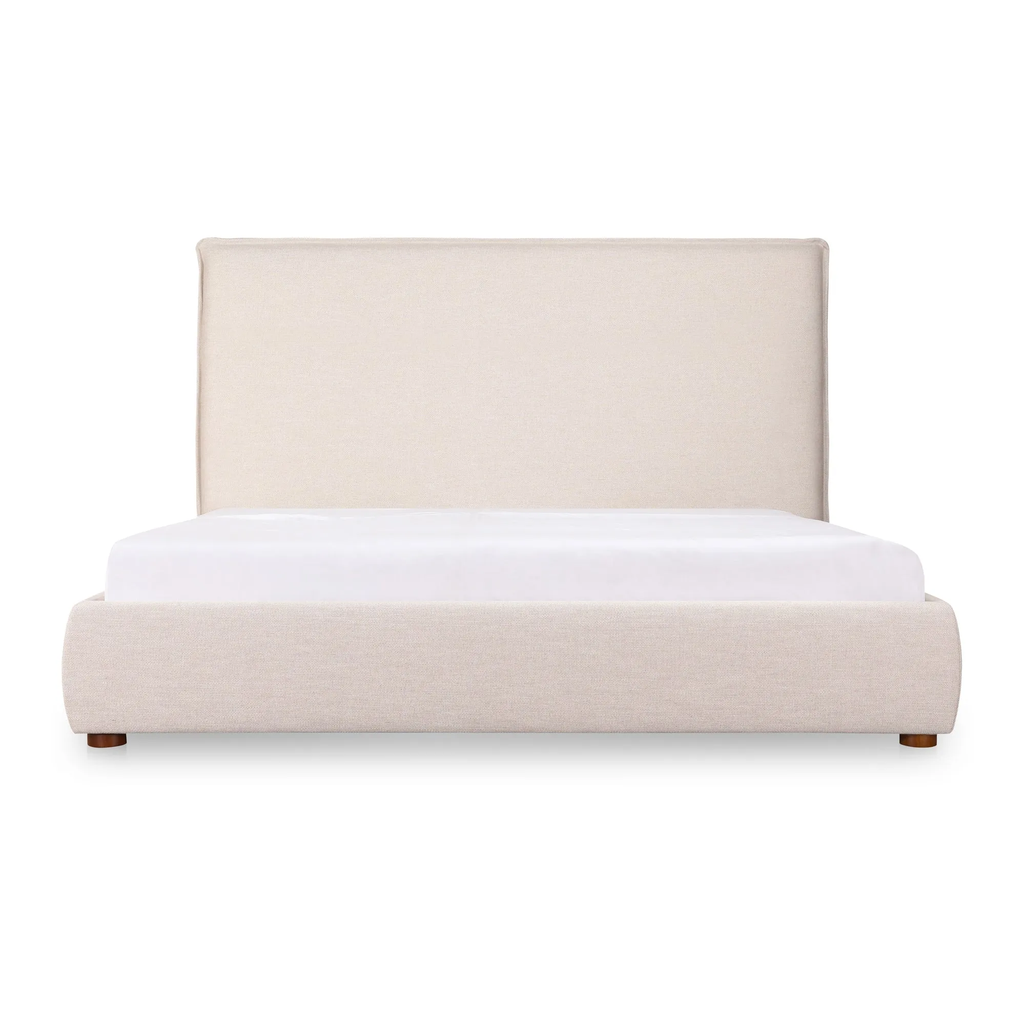 Moe's Home Collection Luzon Wheat Upholstered Queen Size Bed With Tall Headboard