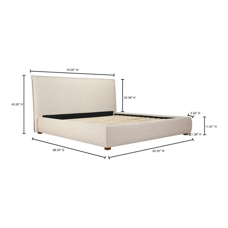 Moe's Home Collection Luzon Wheat Upholstered Queen Size Bed