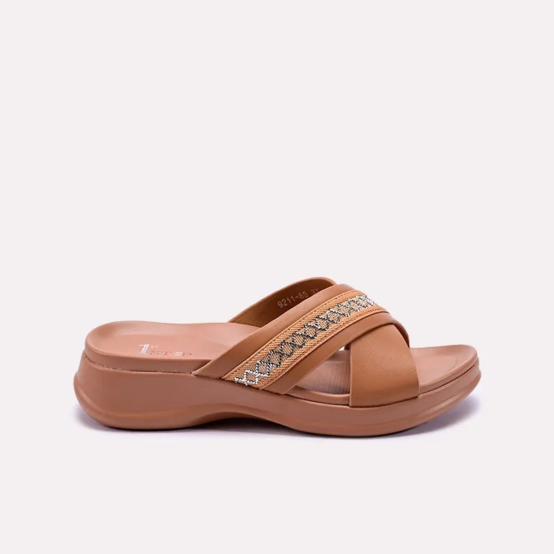 Mustard Soft Sole Criss Cross Slippers 0412905